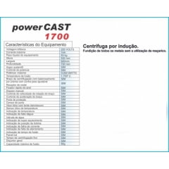 CENTRiFUGA para fundição EDG POWER CAST 1700 INDUÇÃO